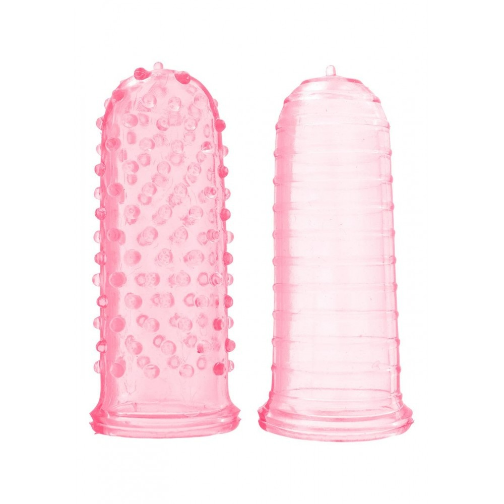 Секс игрушки - Набор рельефных насадок на палец Sexy finger розовый, 7 х 3 см
