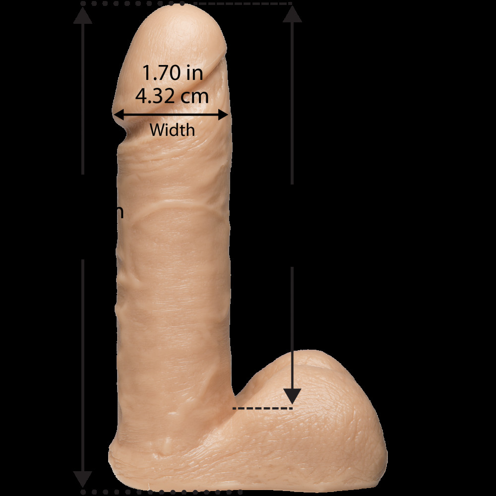 Фаллоимитаторы на присоске, двойные - Фаллоимитатор Doc Johnson Vac-U-Lock - 6 Inch ULTRASKYN Cock White, диаметр 4,3см 2