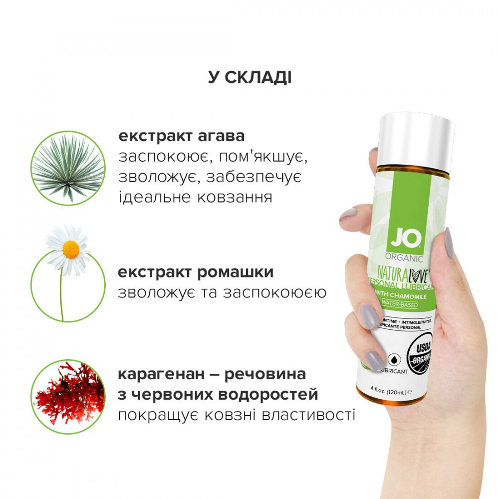 Смазка на водной основе - Распродажа!!! Смазка на водной основе System JO NATURALOVE - ORGANIC (120 мл) (срок 01.12.2023)  4