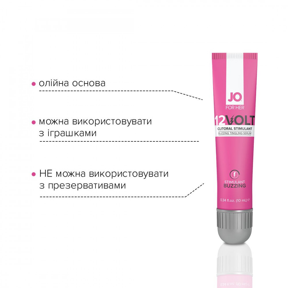Женские возбудители - Возбуждающий гель для клитора System JO 12VOLT (10 мл) с эффектом пульсации и разогрева 2