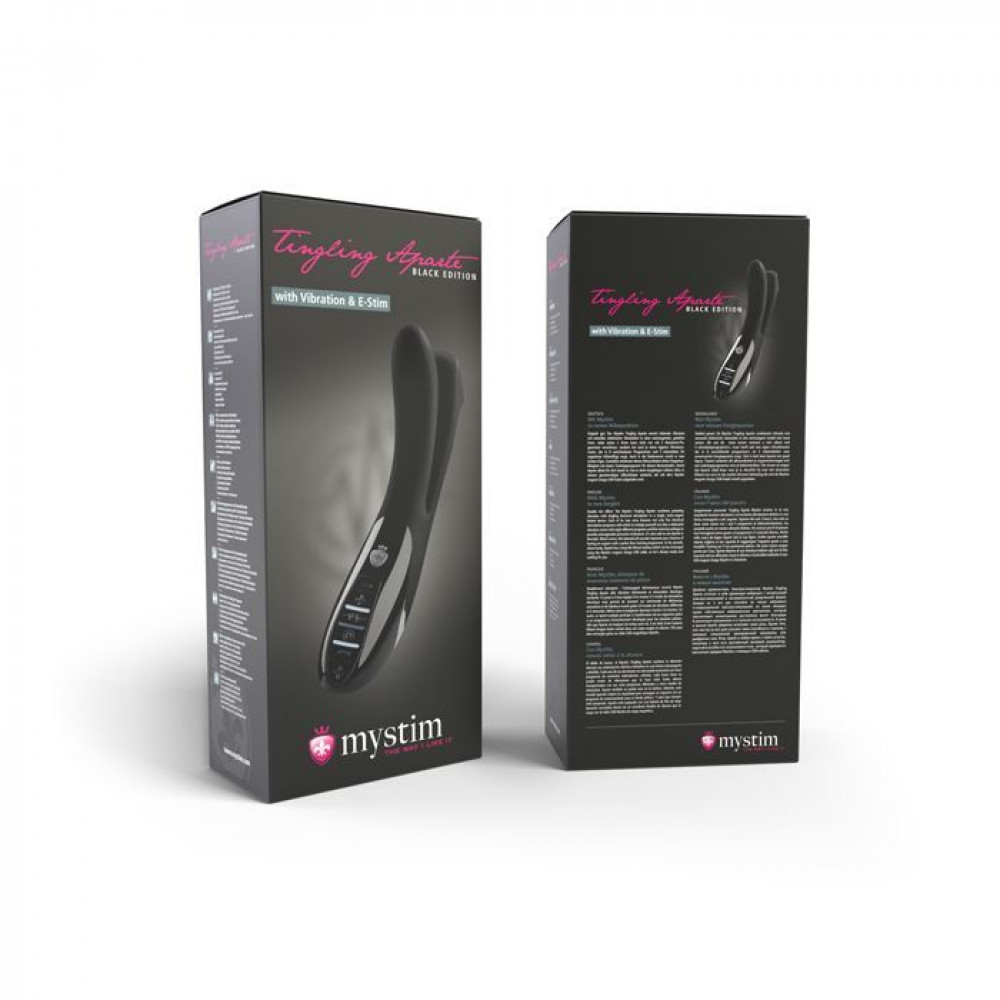 Электростимуляторы - Вибратор двойной с электростимуляцией Mystim Tingling Aparte eStim Black, миостимулятор 7