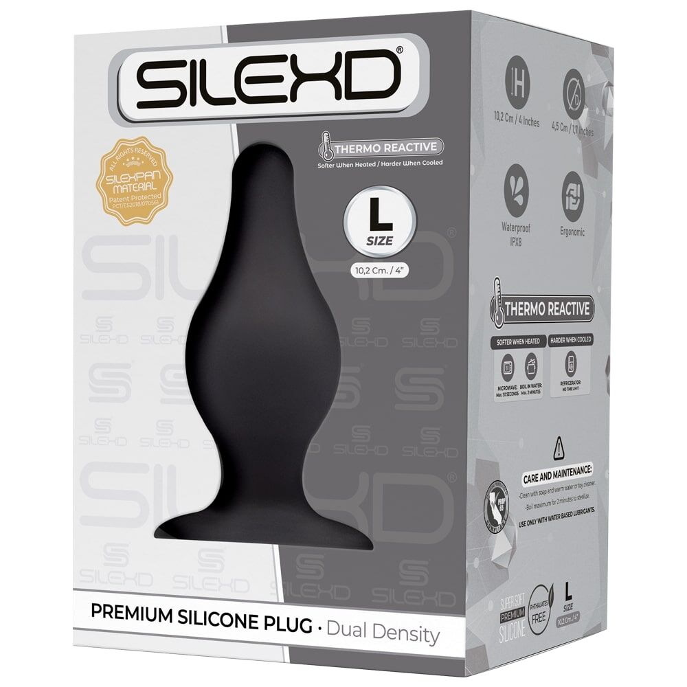 Анальная пробка - Анальная пробка SilexD (Model 2 size L) двухслойная, силикон+Silexpan, диаметр 4,5см 1