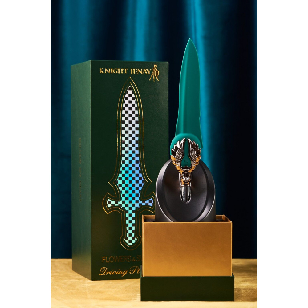 Вибратор - Изысканный вибратор Knight Jenay FLOWERS & SWORD, маска, лента и лубрикант в комплекте 4