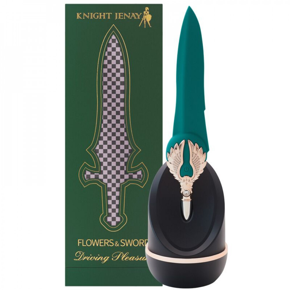 Вибратор - Изысканный вибратор Knight Jenay FLOWERS & SWORD, маска, лента и лубрикант в комплекте 5