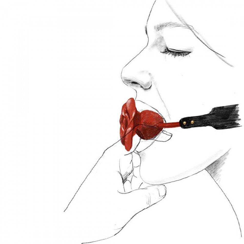 Кляп - Роскошный кляп в виде розы Zalo - Rose Ball Gag, двойное использование 3