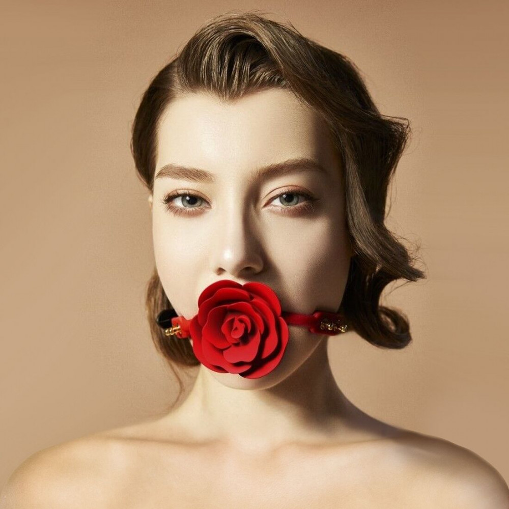 Кляп - Роскошный кляп в виде розы Zalo - Rose Ball Gag, двойное использование 2
