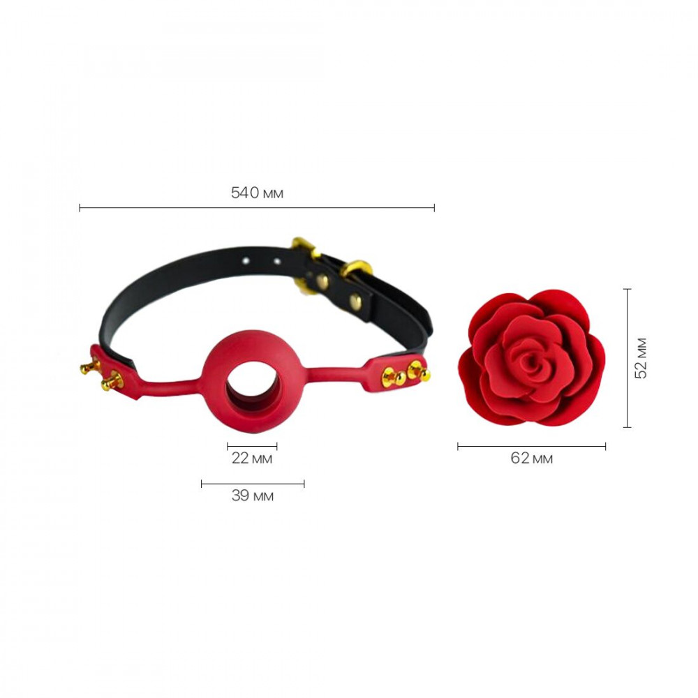 Кляп - Роскошный кляп в виде розы Zalo - Rose Ball Gag, двойное использование 6