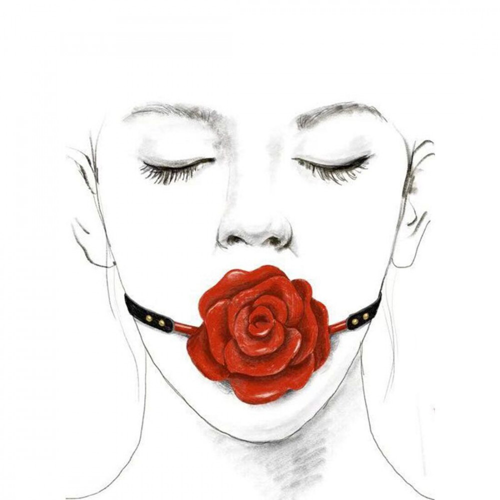 Кляп - Роскошный кляп в виде розы Zalo - Rose Ball Gag, двойное использование 4