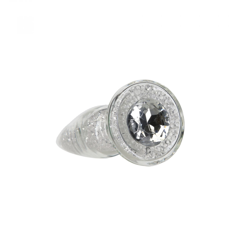 Анальная пробка - Стеклянная анальная пробка Pillow Talk Fancy Luxurious Glass Anal Plug, ⌀3,1см, вибропуля в подарок 8