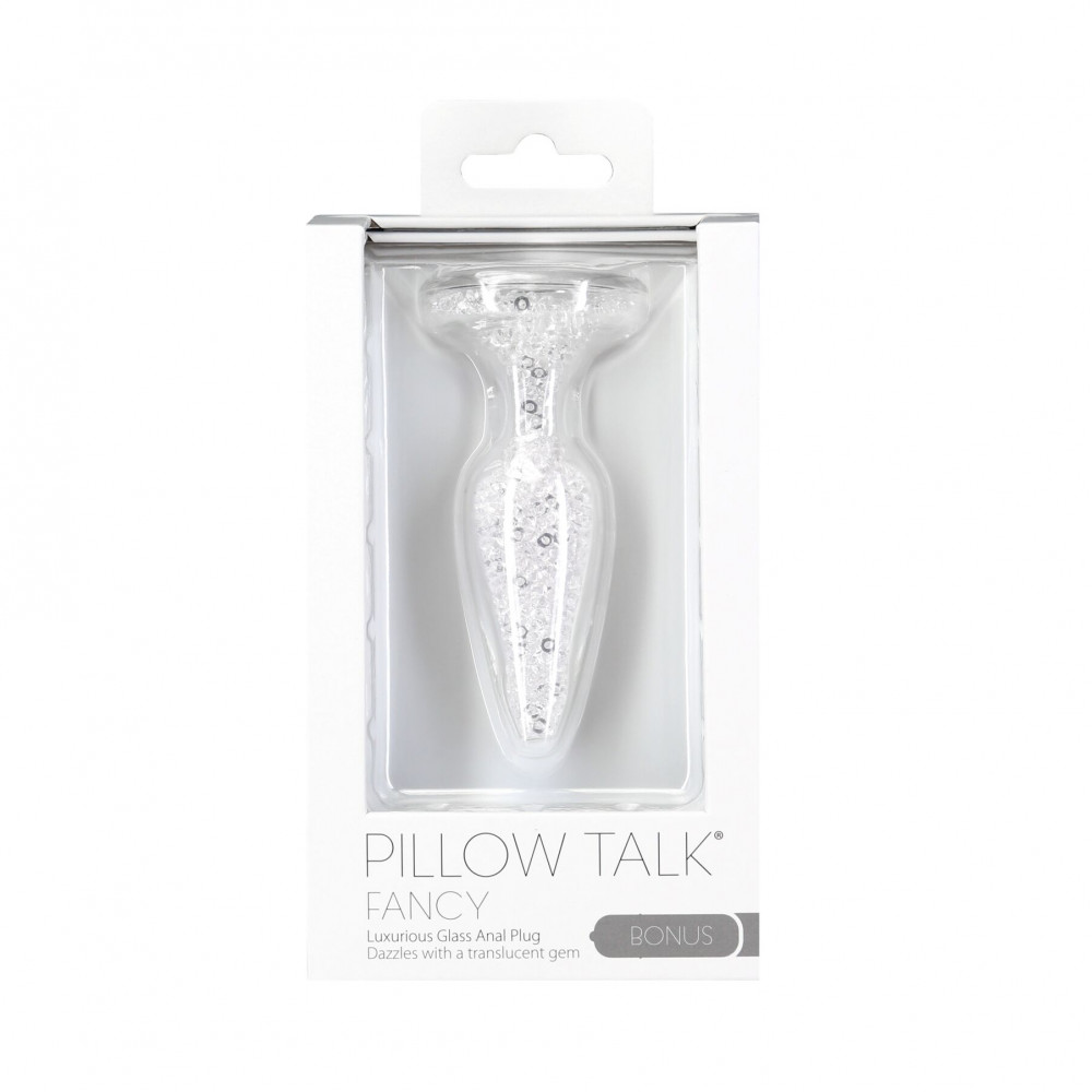 Анальная пробка - Стеклянная анальная пробка Pillow Talk Fancy Luxurious Glass Anal Plug, ⌀3,1см, вибропуля в подарок 5