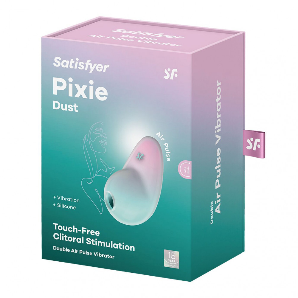 Вибраторы вакуумные - Вакуумный вибратор Satisfyer Pixie Dust Mint/Pink 5