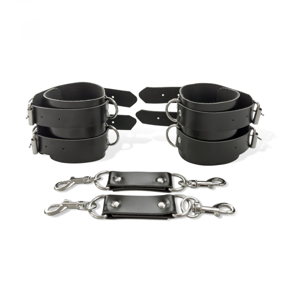 Наручники, веревки, бондажы, поножи - Наручники мужские Art of Sex - Handcuffs Dragons man из экокожи, цвет черный 2