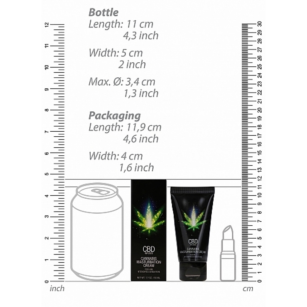 Лубриканты - Стимулирующий крем для мужчин Shots - CBD Cannabis Masturbation Cream For Him, 50 ml 6