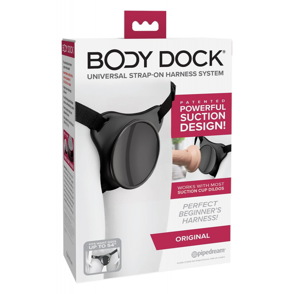 Секс игрушки - Трусики для страпона с присоской Pipedream Body Dock Original чёрные 5