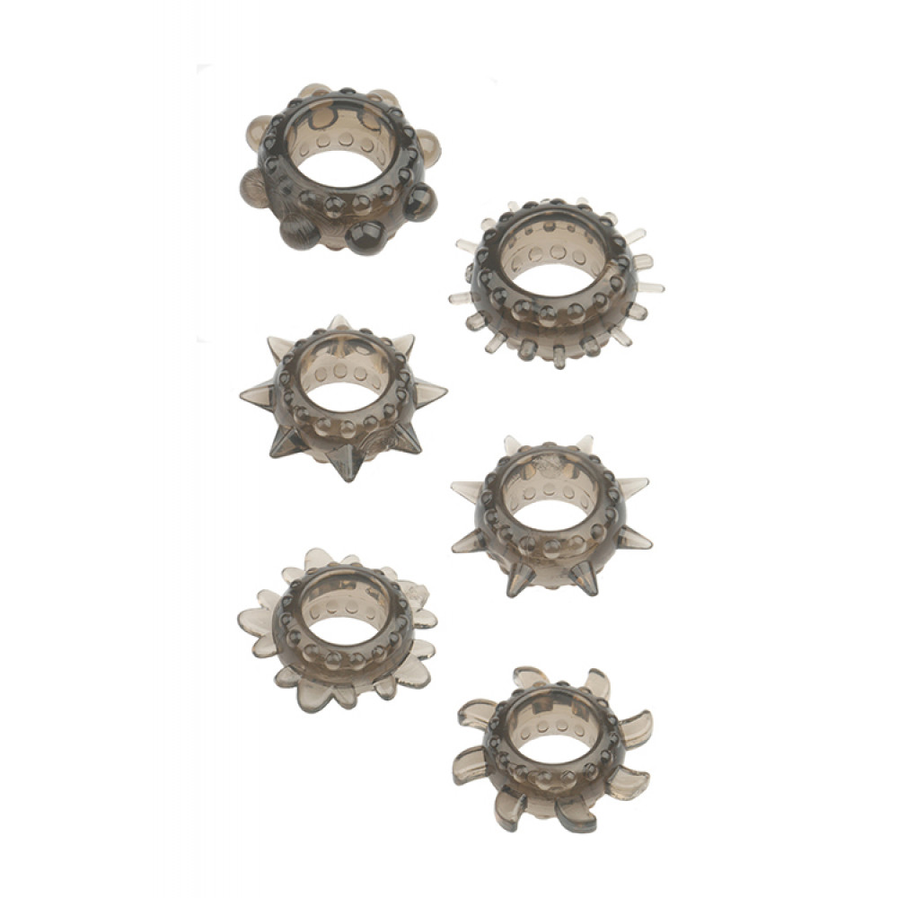 Эрекционное кольцо - Набор колец MENZSTUFF 6PC STRECHEABLE RING SET