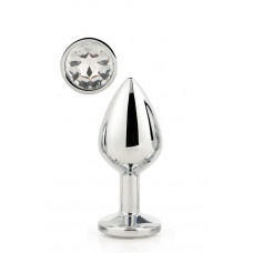 DT21787 Анальная пробка с камнем GLEAMING LOVE SILVER PLUG LARGE