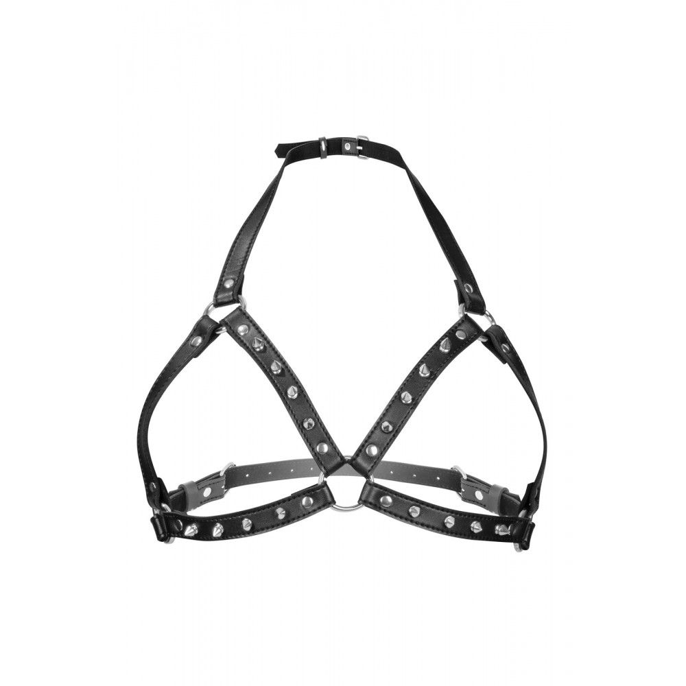 Чокеры, портупеи - Портупея с металлическими шипами Fetish Tentation Sexy Adjustable Chest Harness