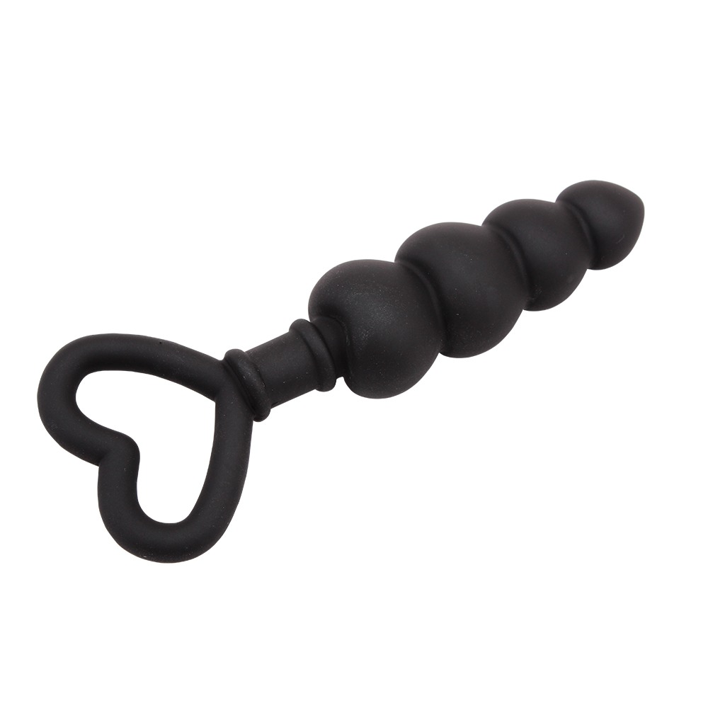 Секс игрушки - Анальная цепочка со стоппером-сердечком Chisa Black Mont Beaded Luv Probe, черная 3