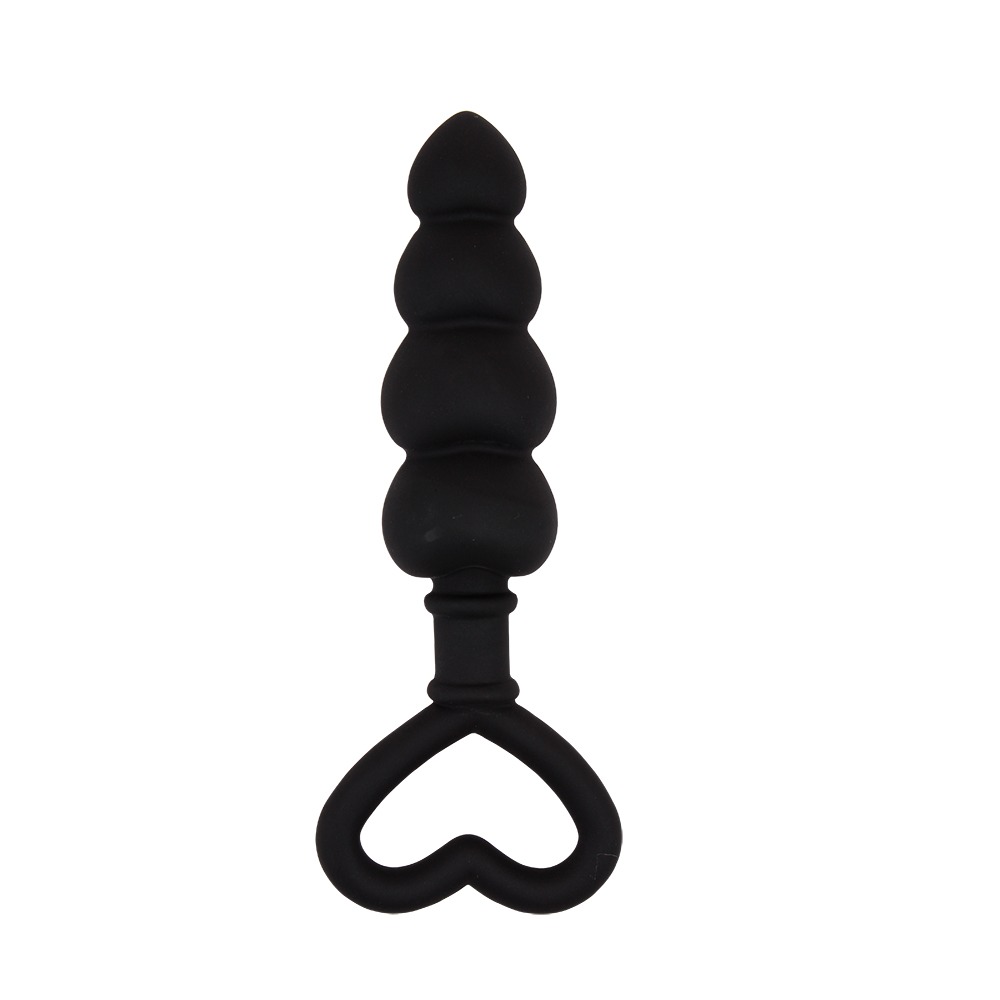Секс игрушки - Анальная цепочка со стоппером-сердечком Chisa Black Mont Beaded Luv Probe, черная 1
