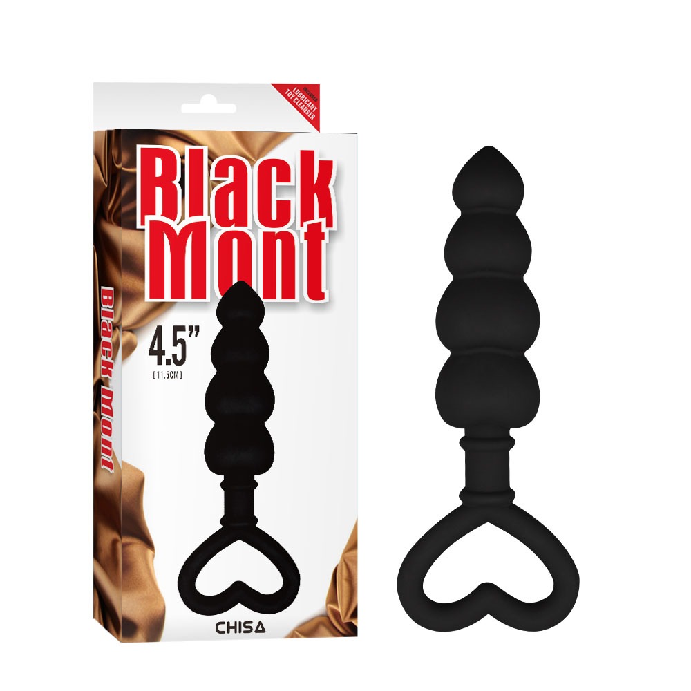 Секс игрушки - Анальная цепочка со стоппером-сердечком Chisa Black Mont Beaded Luv Probe, черная
