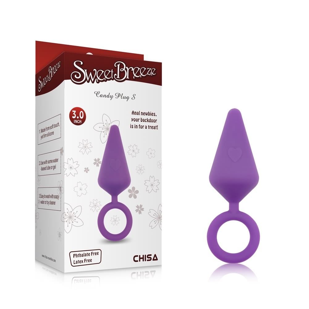 Секс игрушки - Анальная пробка со стопером Chisa Sweet Breeze фиолетовая, S