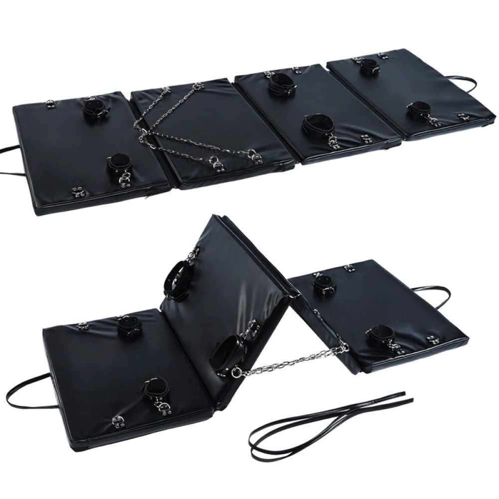 БДСМ игрушки - Доска для бондажа Roomfun Bondage Board (наручники+манжеты на лодыжки+оковы на ноги+ремни) черная 12