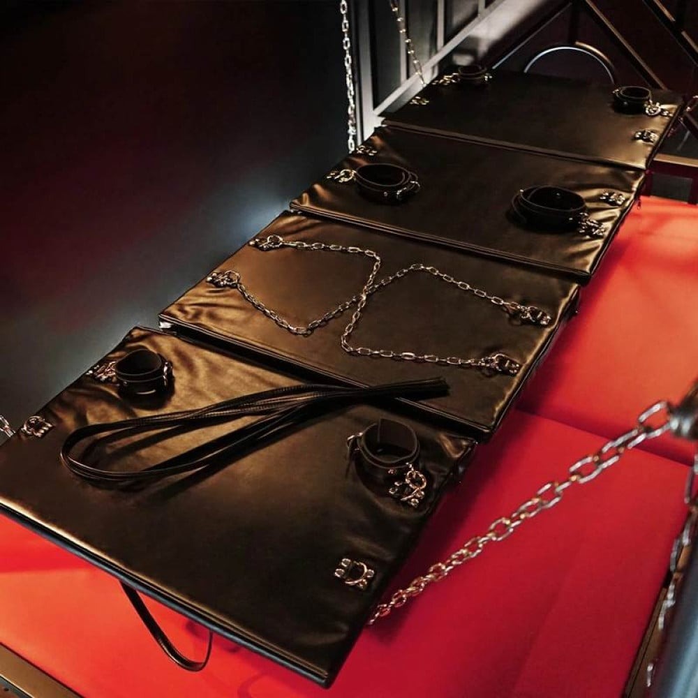 БДСМ игрушки - Доска для бондажа Roomfun Bondage Board (наручники+манжеты на лодыжки+оковы на ноги+ремни) черная 10