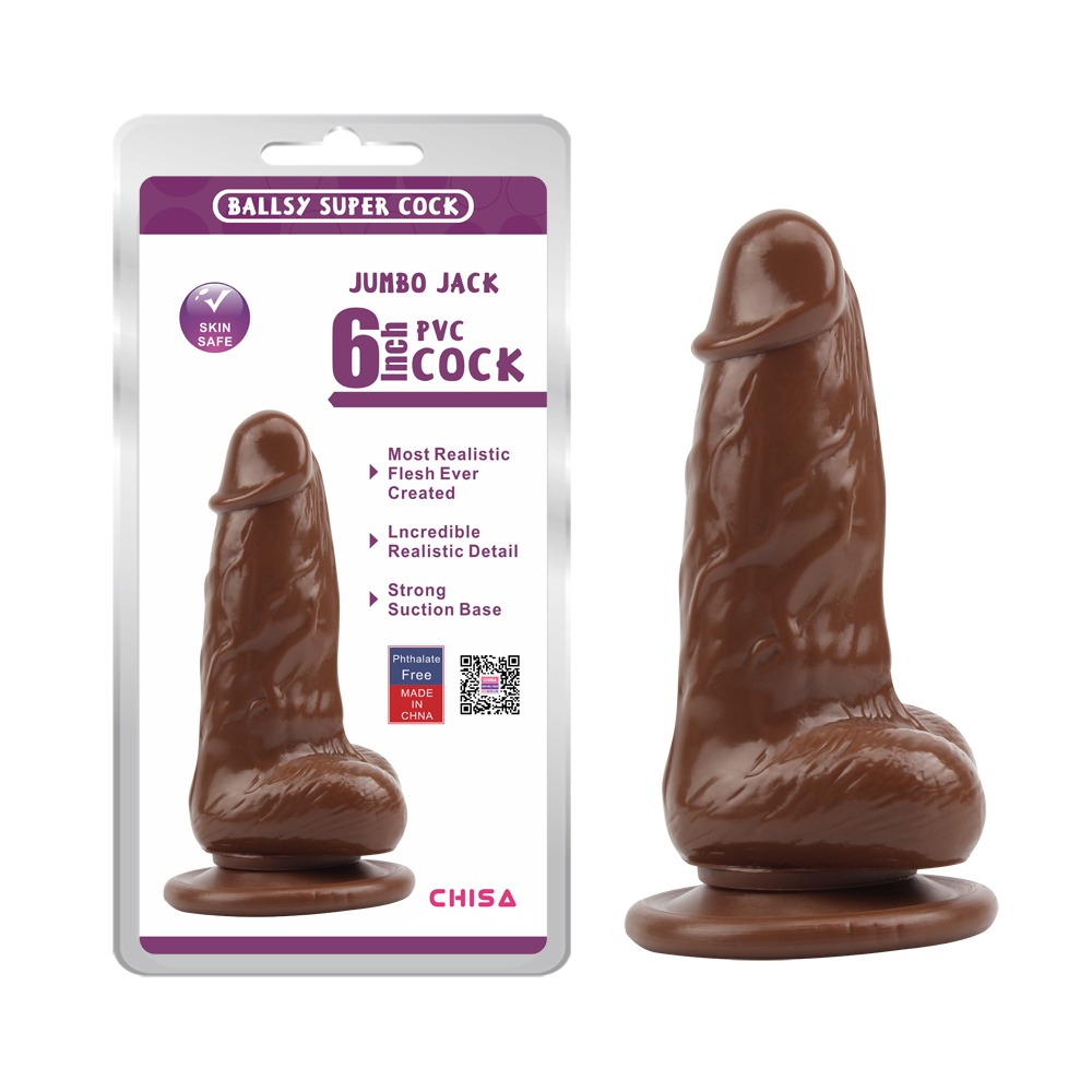Секс игрушки - Фаллоимитатор реалистичный с присоской Chisa Ballsy Super Cock JUMBO JACK коричневый