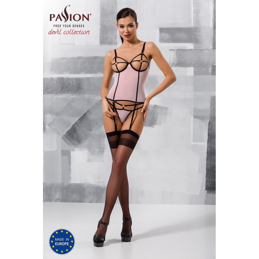 Эротическое белье - Корсет и стринги HERA CORSET light pink S/M - Passion 1