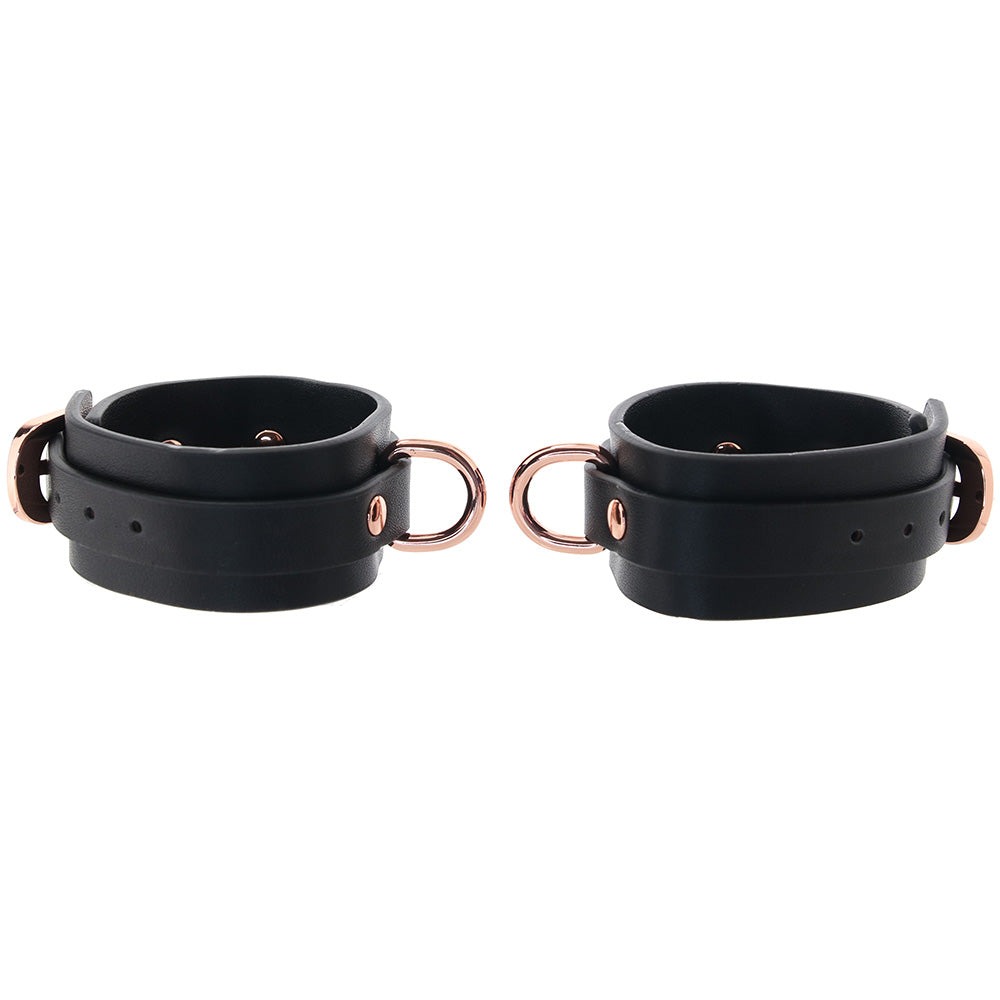 БДСМ игрушки - Поножи на лодыжки NS Novelties Bondage Couture черные с золотистой фурнитурой 2