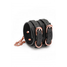 Поножи на лодыжки NS Novelties Bondage Couture черные с золотистой фурнитурой