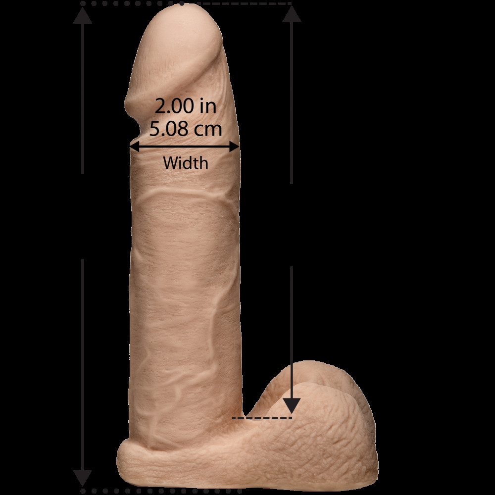 Фаллоимитаторы на присоске, двойные - Фаллоимитатор Doc Johnson Vac-U-Lock - 8 Inch ULTRASKYN Cock White, диаметр 5,1см 4
