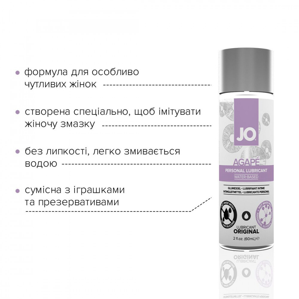 Смазка на водной основе - Смазка на водной основе System JO AGAPE — ORIGINAL (60 мл) без глицерина, гликоля и парабенов 2