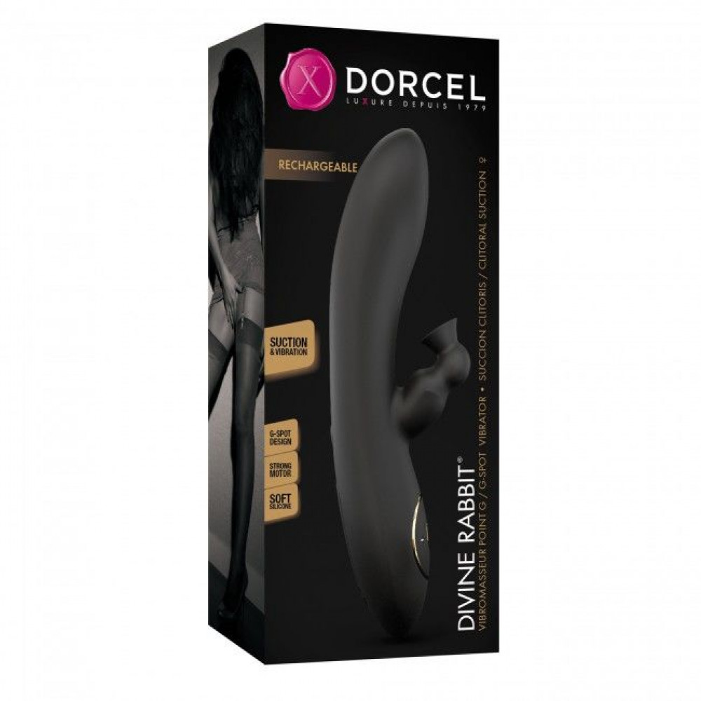 Вибратор-кролик - Вакуумный вибратор кролик Dorcel DIVINE RABBIT с вибрацией, 10 режимов вибрации: 3 режима вакуума 1