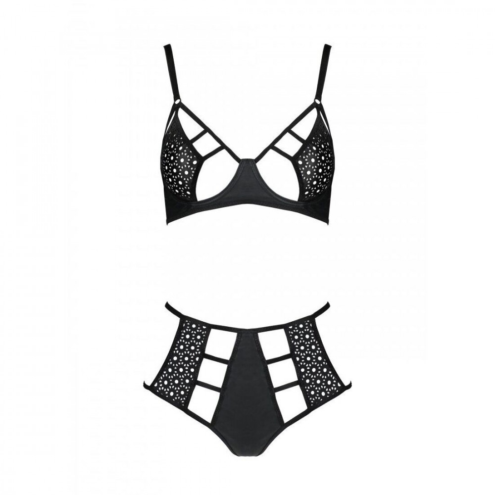 Эротическое белье - Распродажа!!! Комплект из эко-кожи Passion Tamaris Set black S/M, бюстгальтер и трусики 3