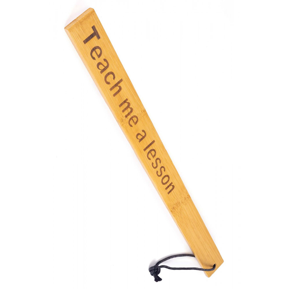 Плети, стеки, флоггеры, тиклеры - Паддл Fetish Tentation — Paddle Teach me a lesson Bamboo, упакован в ПЭ пакет