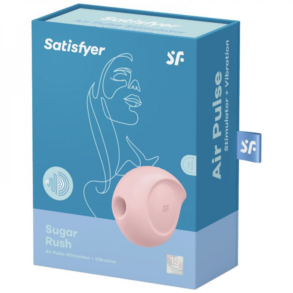 Вибраторы вакуумные - Вакуумный клиторальный стимулятор с вибрацией Satisfyer Sugar Rush Rose 1