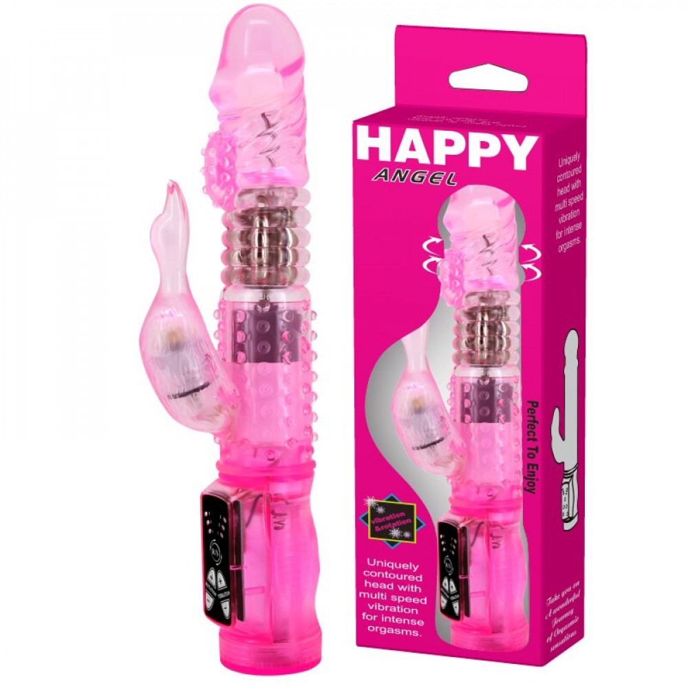 Вибратор - Вибратор с ротацией и стимулятором клитора Happy Angel, BW-037017
