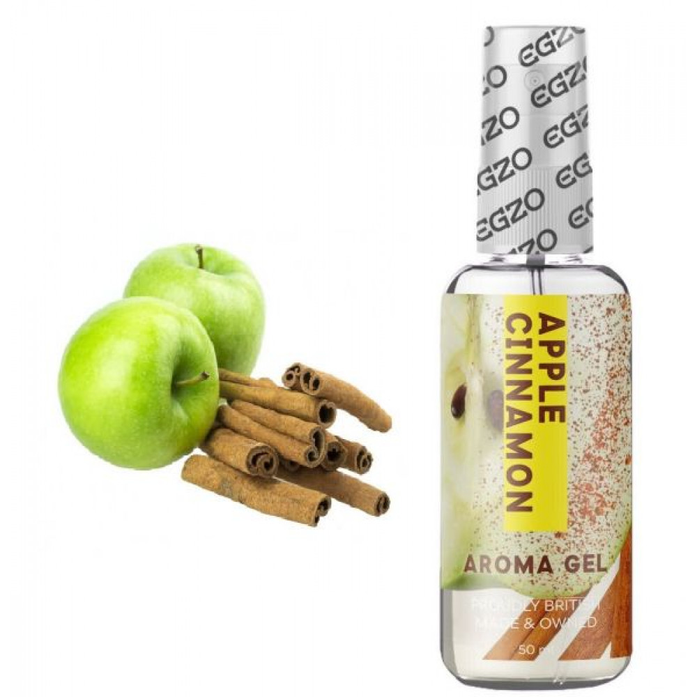 Оральные смазки - Съедобный гель-лубрикант EGZO AROMA GEL - Яблоко с корицей, 50 мл
