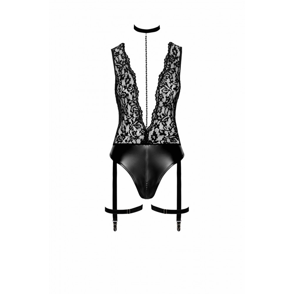 Эротическое белье - Боди с глубоким декольте Libido F297 от Noir Handmade, черное, размер S 5
