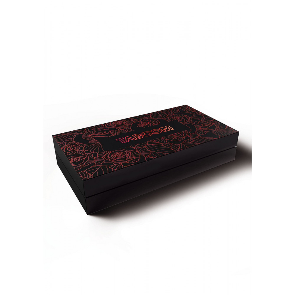 БДСМ игрушки - Черные наручники Taboom Wild Roses Wrist Cuffs с декоративными красными розами 6