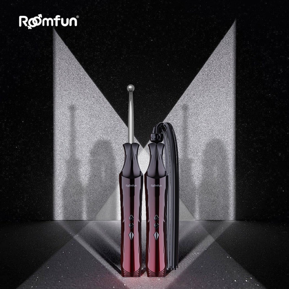 Секс игрушки - Флоггер-электрошокер Roomfun с электрическим током, градиент 4
