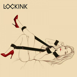 Бандажный набор фиксаторов для тела со съемными наручниками Lockink черный