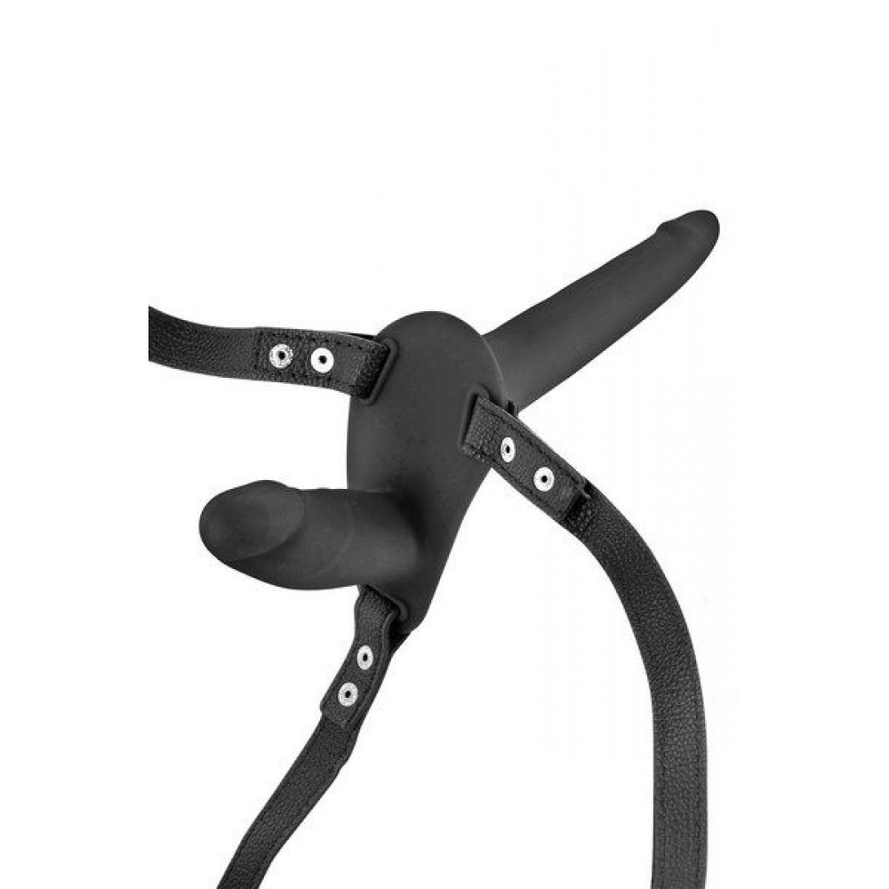 Фаллопротезы   - Двойной страпон Fetish Tentation Strap-On with Double Dildo Black 2