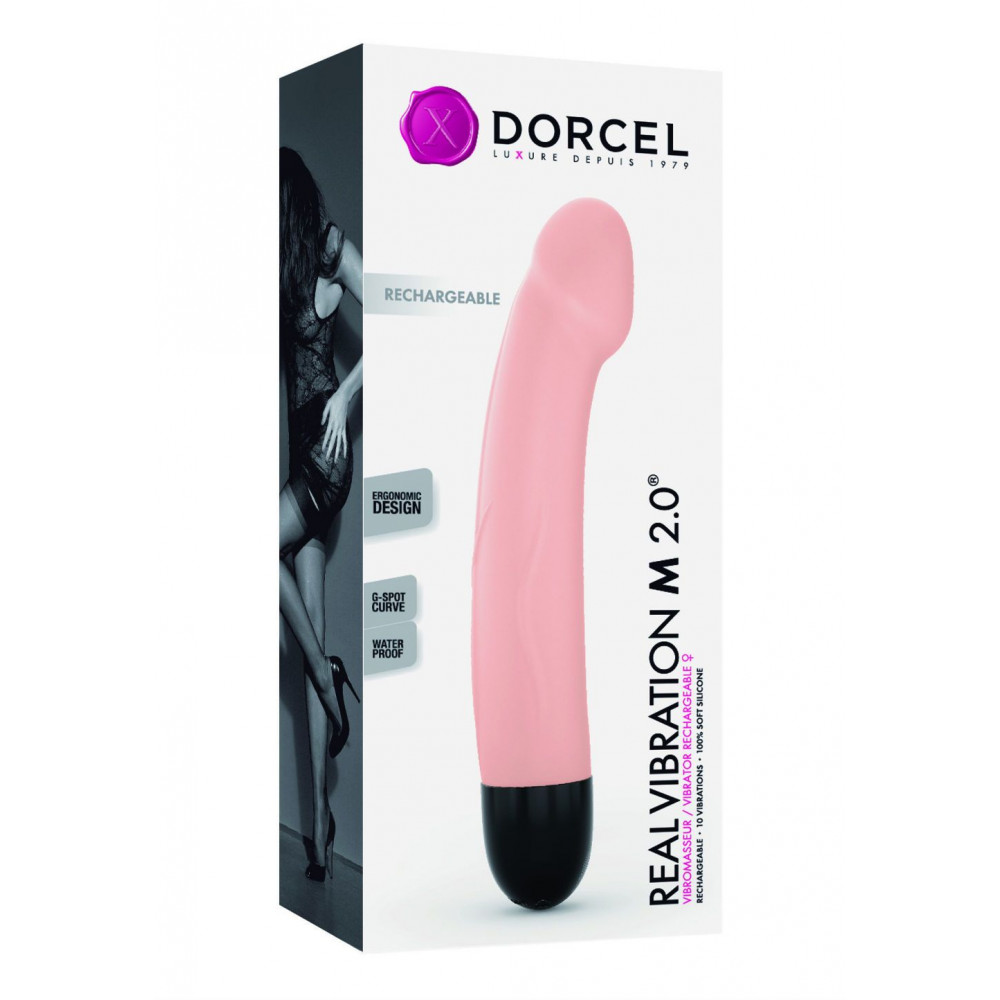 Вибратор - Вибратор Dorcel Real Vibration M Flesh 2.0, диам 3,7см, перезаряжаемый, для точки G 1