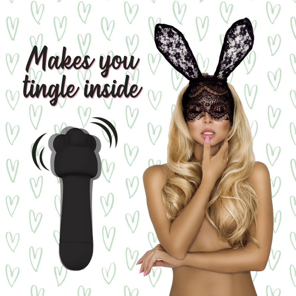 Клиторальный вибратор - Мини-вибратор FeelzToys Mister Bunny Black с двумя насадками 4