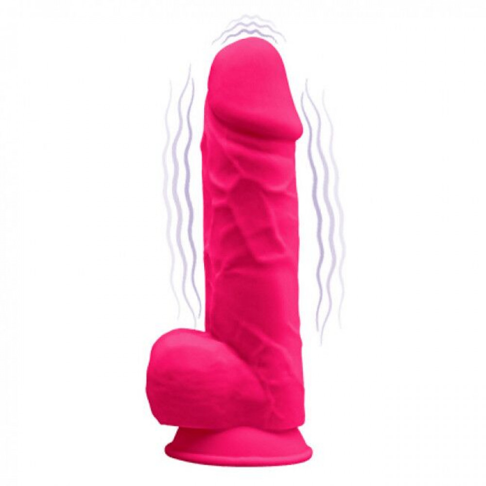 Фаллоимитаторы с вибрацией - Фаллоимитатор с вибрацией SilexD Norman Vibro Pink (MODEL 1 size 8,5in), двухслойный, диаметр 5см