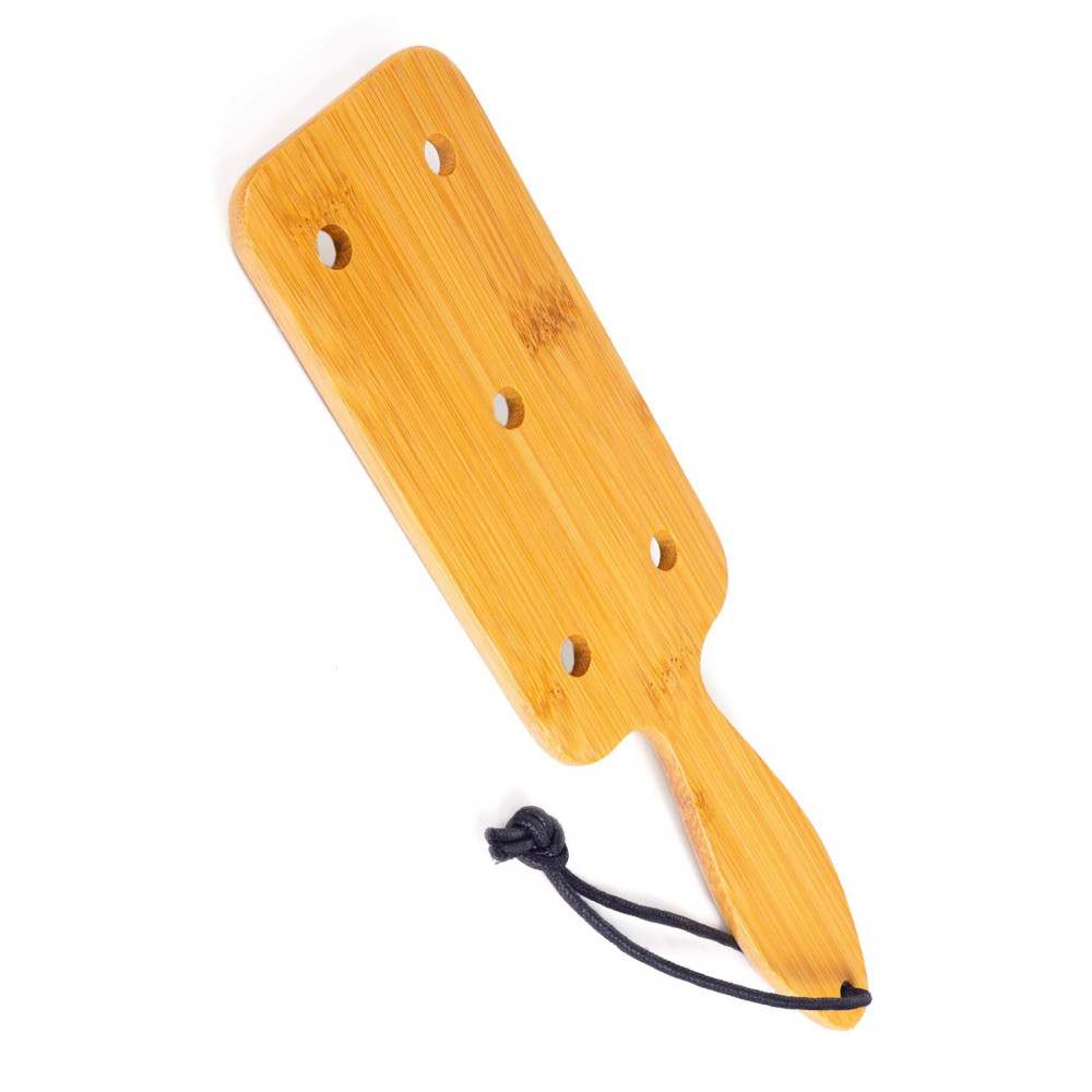 Плети, стеки, флоггеры, тиклеры - Паддл Fetish Tentation Paddle Wide and Short Bamboo, упакован в ПЭ пакет