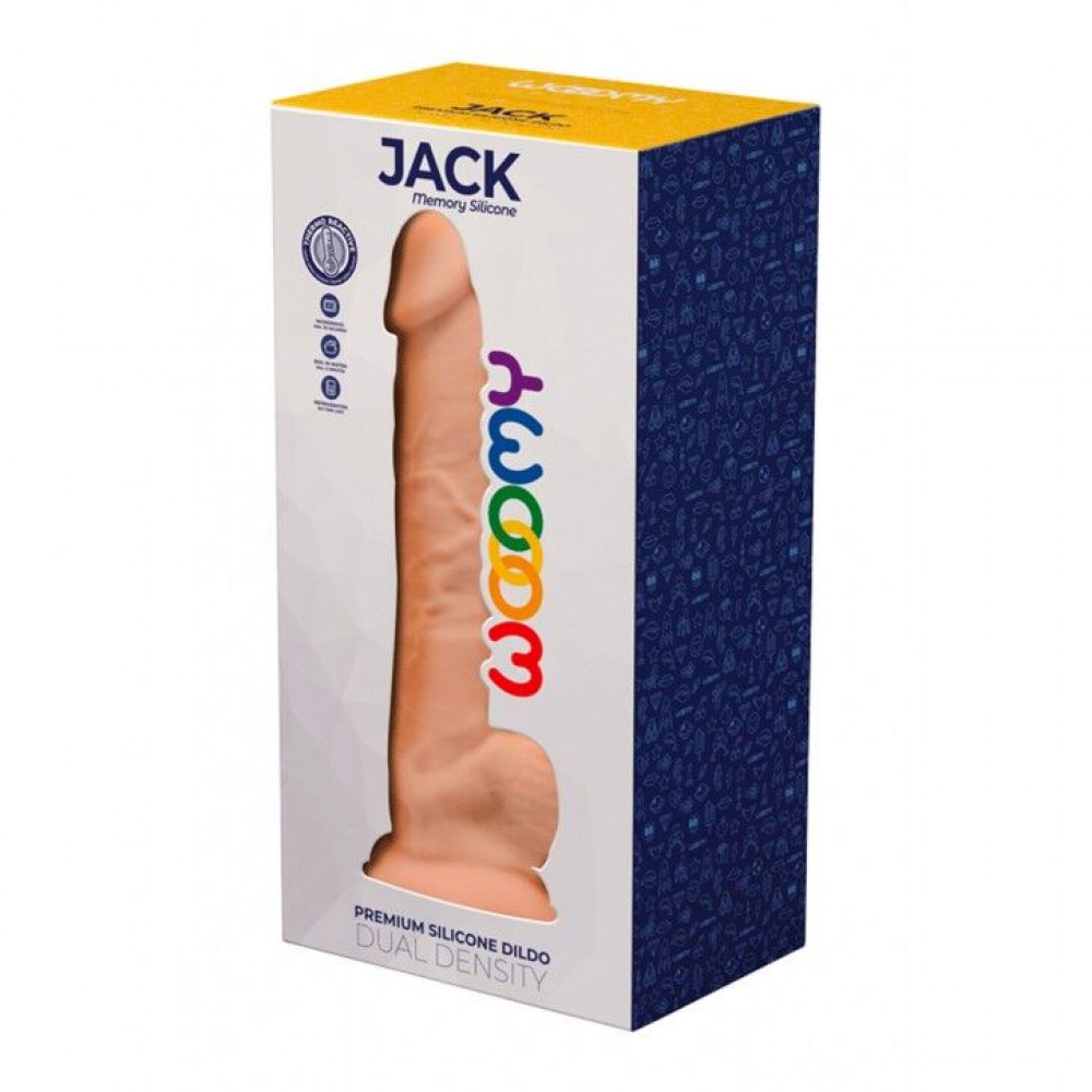 Дилдо - Силиконовый фаллоимитатор Wooomy Jack, термореактивный, с присоской, длина 23,1 см, диаметр 4,8 см 1