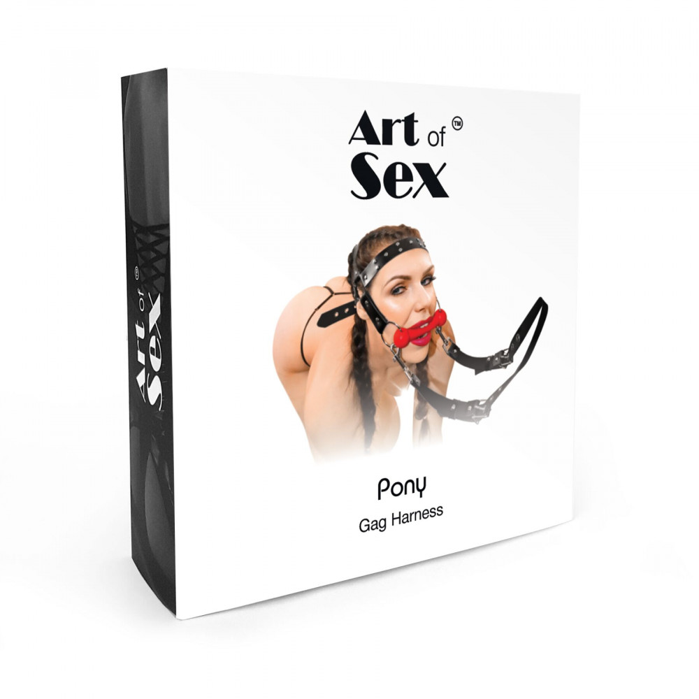 Ошейники, поводки - БДСМ кляп-упряжка  Art of Sex - BDSM Gag Harness Pony 2
